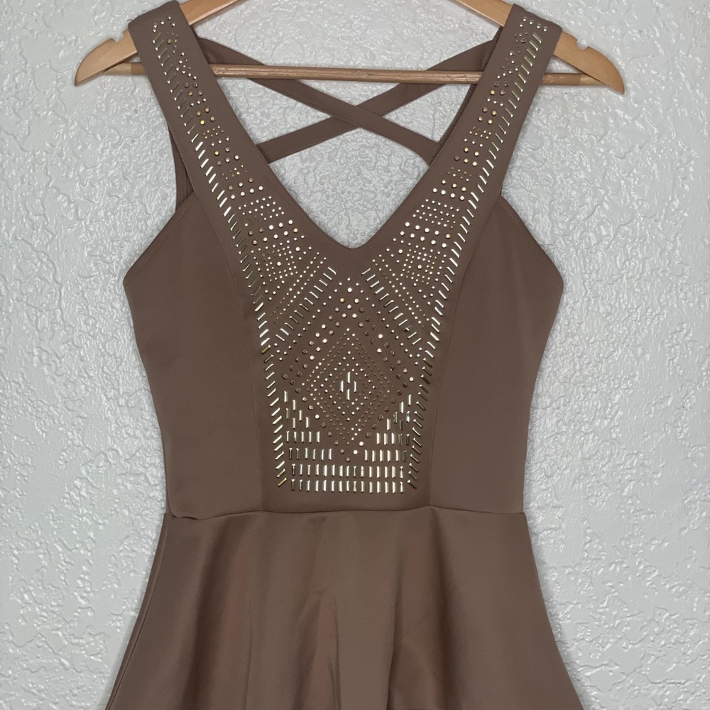 Charlotte Russe Brown Peplum Shirt